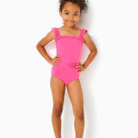 Lilly Pulitzer Pink Kids One Piece Swimsuit - Picture 3 of 7